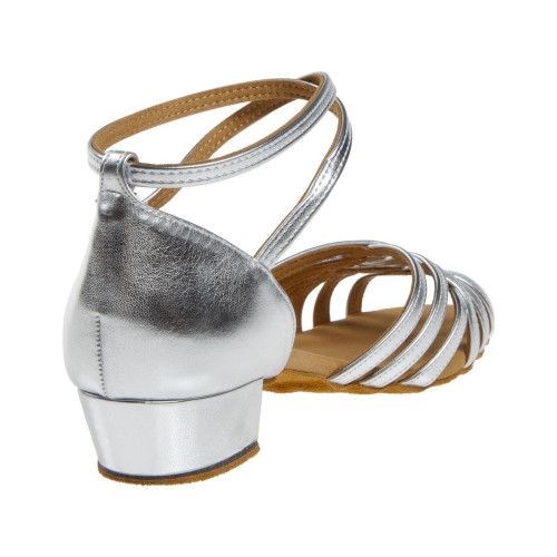Diamant Mujeres Zapatos de Baile 008-035-013 - Plateado - 2,8 cm Bloque  - Größe: UK 5
