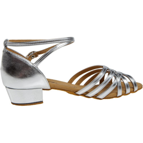 Diamant Mujeres Zapatos de Baile 008-035-013 - Plateado - 2,8 cm Bloque  - Größe: UK 5