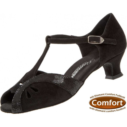 Diamant Women´s dance shoes 019-011-208 - Black Suede - 4,2 cm Spanish  - Größe: UK 5,5