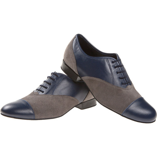 Diamant Hombres Zapatos de Baile 077-025-455 - Cuero/Ante Azul/Gris - Ancho  - Größe: UK 11
