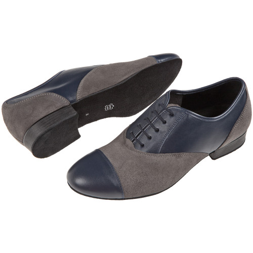 Diamant Hommes Chaussures de Danse 077-025-455 - Cuir/Suède Bleu/Gris - Large   - Größe: UK 11