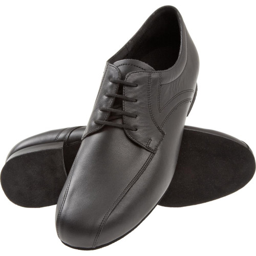 Diamant Homens Sapatos de Dança 094-025-028 - Couro Preto - 2 cm