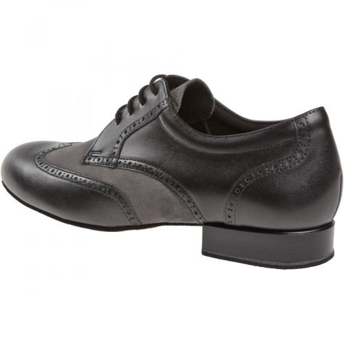 Diamant Hombres Zapatos de Baile 099-025-376 - Cuero Negro / Ante Gris - Ancho [UK 8]