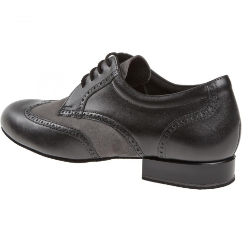 Diamant Hommes Chaussures de Danse 099-025-376 - Cuir Noir/Suède Gris - Large  [UK 8]