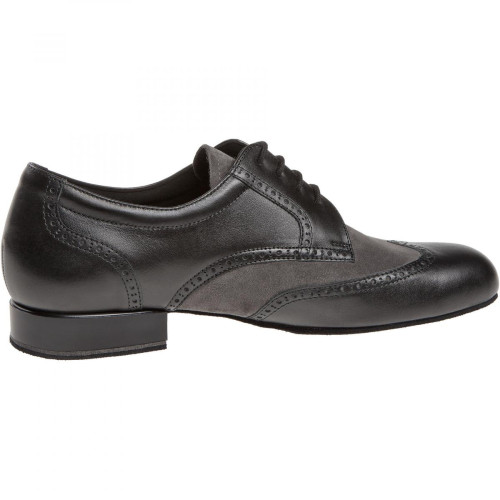 Diamant Hombres Zapatos de Baile 099-025-376 - Cuero Negro / Ante Gris - Ancho [UK 8]