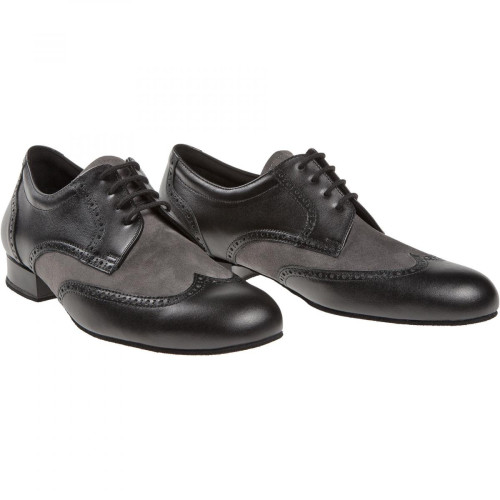 Diamant Men´s Dance Shoes 099-025-376 - Leather Black / Suede Gray - Wide  [UK 8]