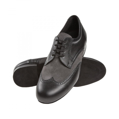 Diamant Sapatos de dança 099-025-376 - Pele Preto / Camurça Cinza - Longe [UK 7,5]