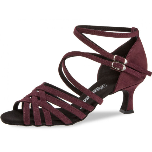 Diamant Mujeres Zapatos de Baile 108-077-132 - Cuero velours Bordeaux - 5 cm