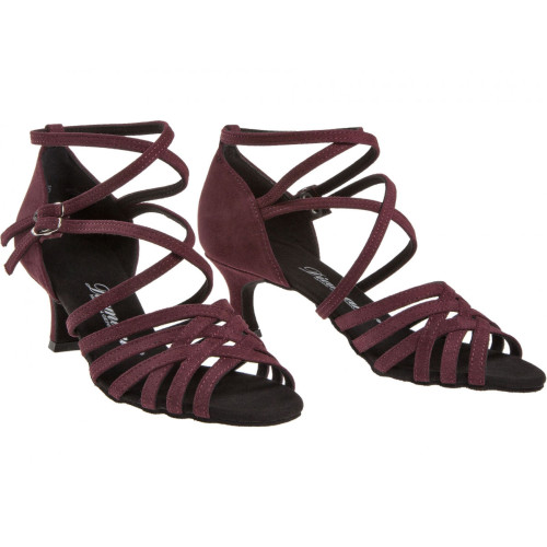 Diamant Damen Tanzschuhe 108-077-132 - Veloursleder Bordeaux - 5 cm