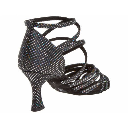 Diamant Damen Tanzschuhe 108-087-183 - Schwarz/Silber - 6,5 cm