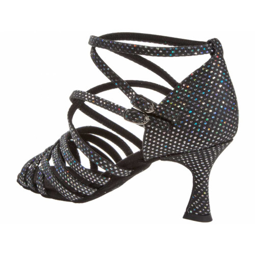 Diamant Mulheres Sapatos de Dança 108-087-183 - Preto/Prata - 6,5 cm