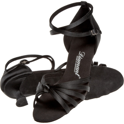 Diamant Women´s dance shoes 109-077-091 - Black Satin - 5 cm Flare  - Größe: UK 4