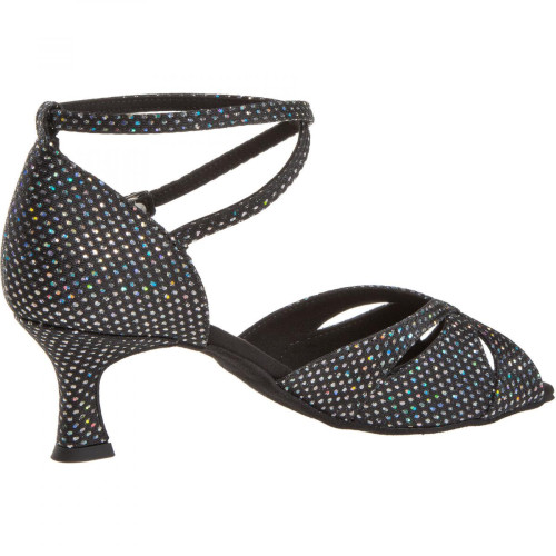 Diamant Women´s dance shoes 141-077-183 - Textile Black/Silver - 5 cm Flare  - Größe: UK 4,5