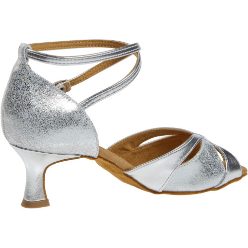 Diamant Damen Tanzschuhe 141-077-463 - Synthetik/Veloursleder Silber - 5 cm