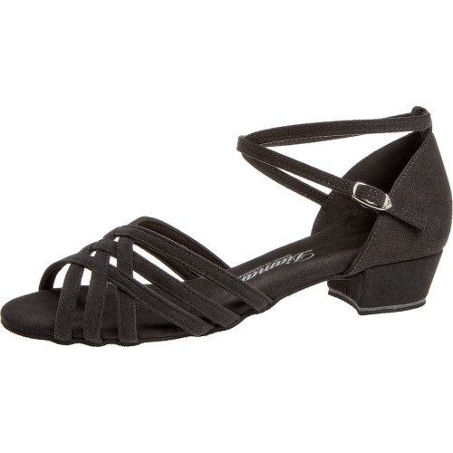 Diamant Damen Tanzschuhe 008-035-335 - Microfaser Schwarz - 2,8 cm Blockabsatz  - Größe: UK 4