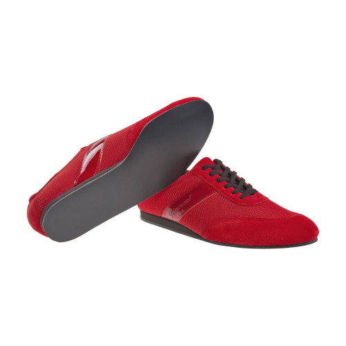 Diamant Hommes Baskets de danse 192-425-579-V - Suéde Rouge - 1,5 cm