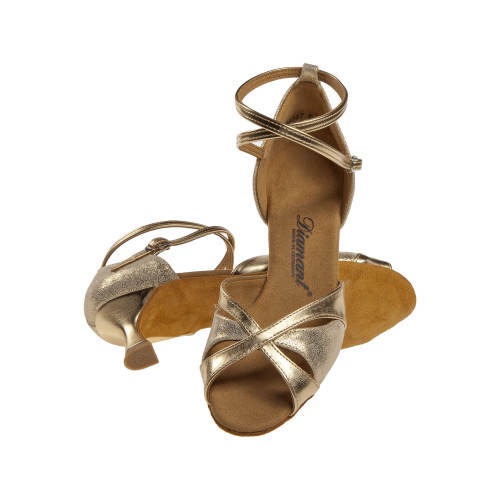 Diamant Women´s dance shoes 141-077-464 - Gold/Gold Antique - 5 cm Flare [UK 5,5]