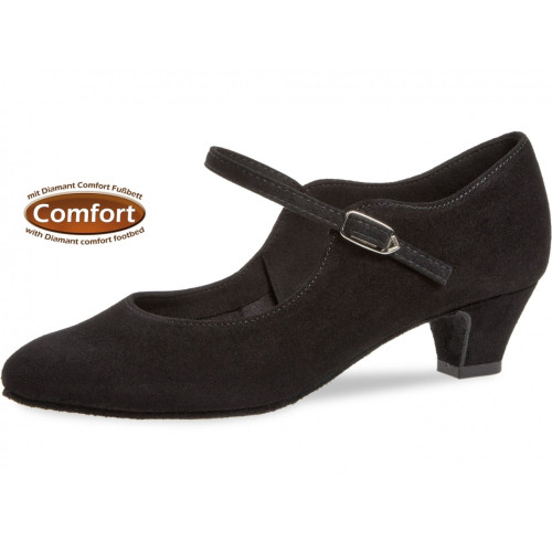 Diamant Women´s dance shoes 050-047-001 - Black Suede - 4,5 cm Cuban [UK 9,5]