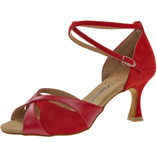Diamant Mujeres Zapatos de Baile 141-077-389 - Ante/Cuero Rojo - 5 cm