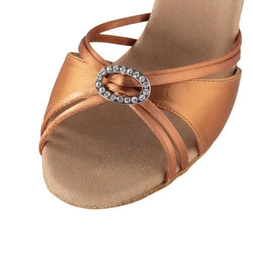 Rummos Mujeres Zapatos de Baile Elite Bella 048 - Material: Satén Dark Tan - Weite: Normal - Tacón: 60R Flare - Talla: EUR 38