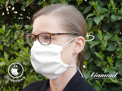 Diamant Mund-Nasen-Maske 2er-Pack (Standard 100 by Oeko-Tex®)