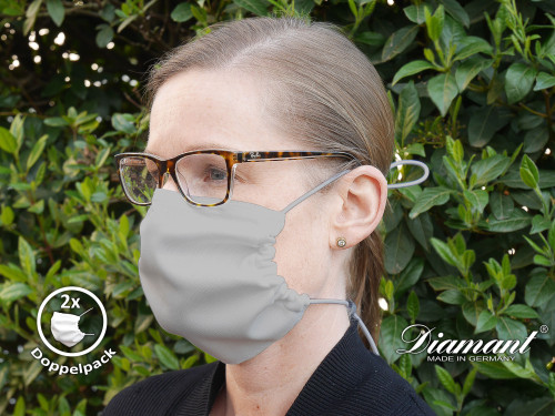 Diamant Mund-Nasen-Maske 2er-Pack (Standard 100 by Oeko-Tex®)