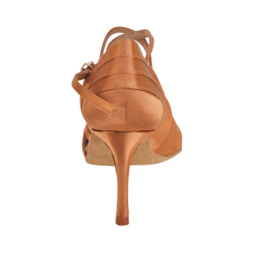 Rummos Damen Tanzschuhe Elite Athena 048 - Material: Satin Dark Tan - Weite: Normal - Absatz: 80E Stiletto - Größe: EUR 38,5