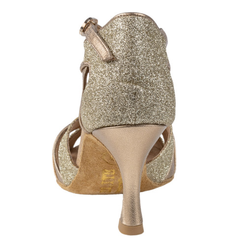 Rummos Donne Scarpe da Ballo Elite Martina 147-137 - Material: Leder/Glitzer - Farbe: Platin - Weite: Normal - Absatz: 60R Flare - Größe: EUR 38,5