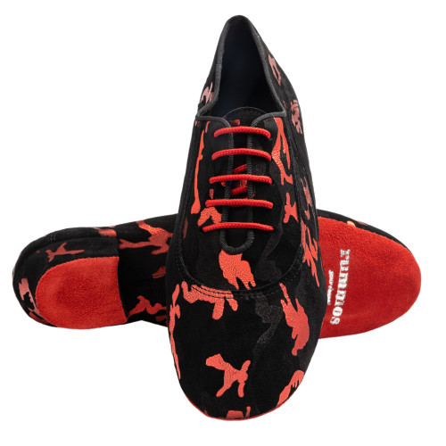 Rummos Damen Trainerschuhe R377 - Leder/Nubuck Schwarz/Rot - Normal - 45 Cuban - EUR 40,5