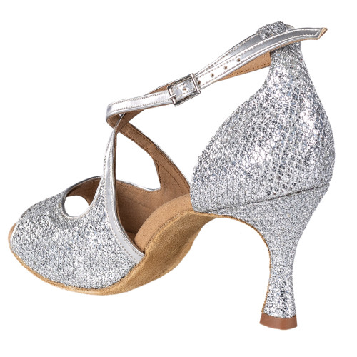 Rummos Femmes Chaussures de Danse R545 - Cuir/GlitterLux Argent - Normal - 60R Flare - EUR 39