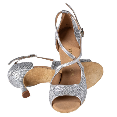 Rummos Femmes Chaussures de Danse R545 - Cuir/GlitterLux Argent - Normal - 60R Flare - EUR 39