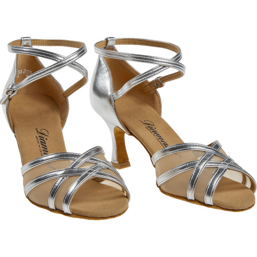 Diamant Women´s dance shoes 035-087-013 - Silver - 6,5 cm Flare  - Größe: UK 7