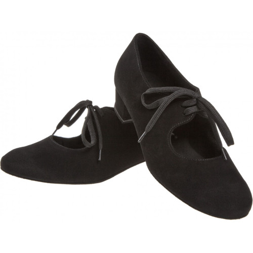Diamant Mujeres Zapatos de Baile 057-029-001 - Ante Negro  - Größe: UK 6,5