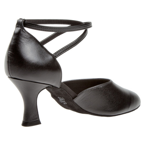 Diamant Mujeres Zapatos de Baile 058-080-034 - Cuero Negro - 6,5 cm Latino  - Größe: UK 3