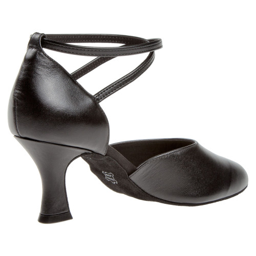 Diamant Damen Tanzschuhe 058-080-034 - Leder Schwarz - 6,5 cm