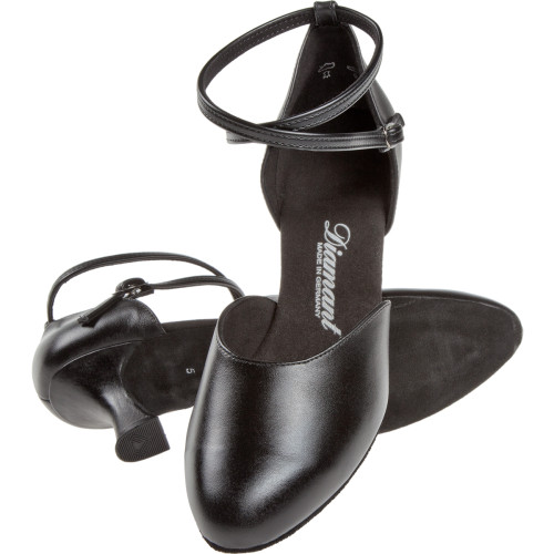 Diamant Damen Tanzschuhe 058-080-034 - Leder Schwarz - 6,5 cm Latino  - Größe: UK 3