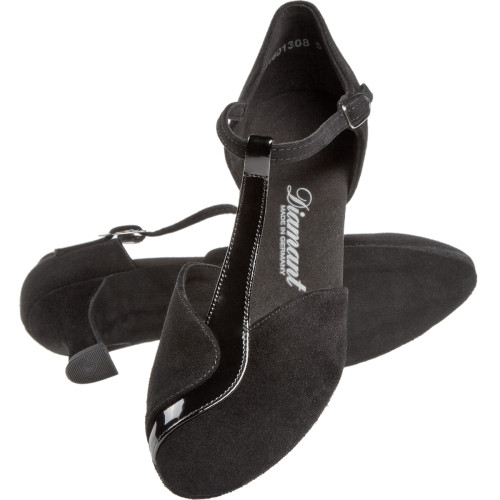 Diamant Mujeres Zapatos de Baile 068-069-008 - Ante Negro  - Größe: UK 7