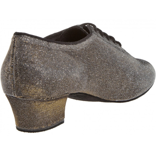 Diamant Damen Trainerschuhe 093-034-509-A - Brokat Schwarz-Silber - 3,7 cm Cuban  - Größe: UK 6,5