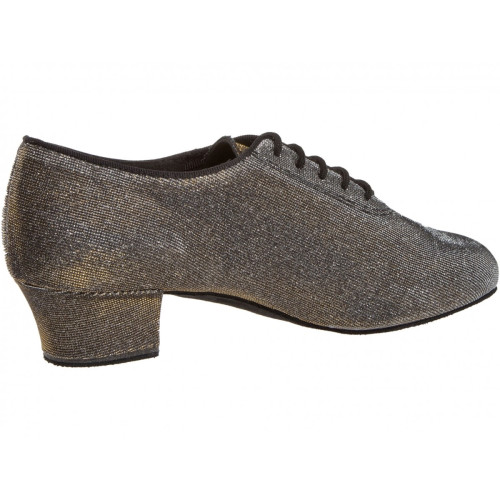 Diamant Ladies Practice Shoes 093-034-509-A - Brocade Black-Silver - 3,7 cm Cuban  - Größe: UK 6