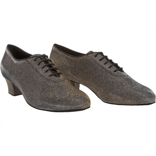 Diamant Ladies Practice Shoes 093-034-509-A - Brocade Black-Silver - 3,7 cm Cuban  - Größe: UK 6,5