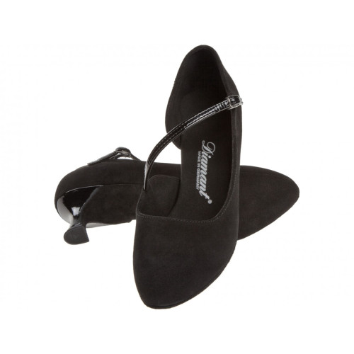 Diamant Mujeres Zapatos de Baile 174-106-008 - Ante Negro - 5 cm Flare [UK 3]