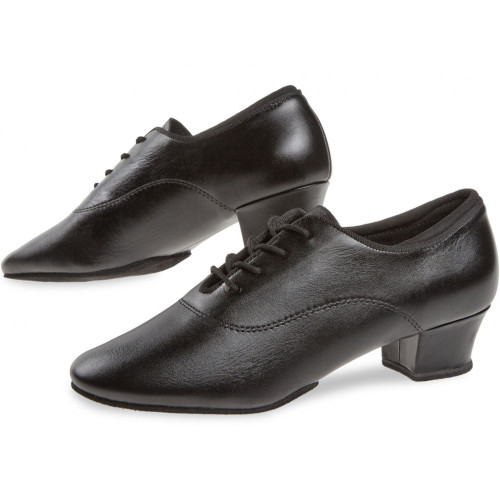 Diamant Damen Trainerschuhe 185-234-560-A - Leder Schwarz - 3,7 cm Cuban - Geteilte Sohle  - Größe: UK 3