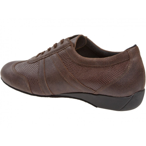 Diamant Mens Ballroom Sneakers 133-225-042 - Brown Leather [Wide] - 2,5 cm