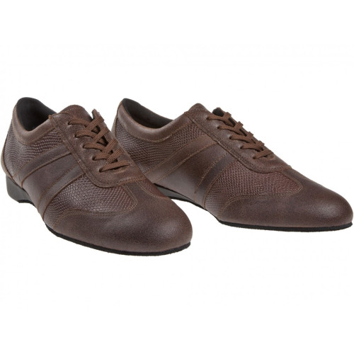 Diamant Mens Ballroom Sneakers 133-225-489 - Leather Brown - Wide - Wedge heel  - Größe: UK 8