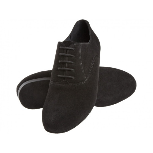 Diamant Hombres Zapatos de Baile 180-025-001 - Ante Negro - 2 cm