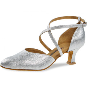 Diamant Women´s dance shoes 048-068-002 - Silver Brocade - 5 cm