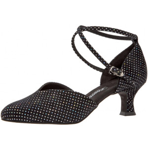 Diamant Damen Tanzschuhe 105-068-155 - Samt Schwarz/Multicolor  - Größe: UK 7