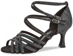 Diamant Mulheres Sapatos de dança 108-087-183 - Preto/Prata - 6,5 cm Flare  - Größe: UK 6,5