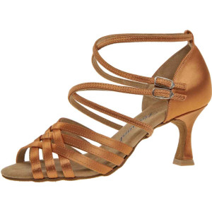 Diamant Mujeres Zapatos de Baile 108-087-379 - Dark Tan Satén - 6,5 cm Flare  - Größe: UK 4,5