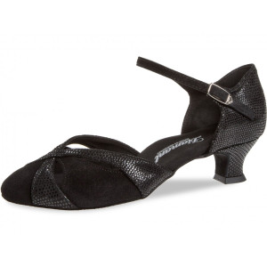 Diamant Damen Tanzschuhe 142-112-084 - Veloursleder Schwarz - 4,2 cm